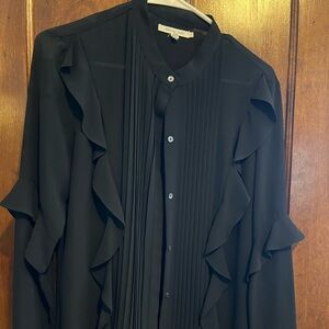 Avec Les Filles Black sheer dress shirt